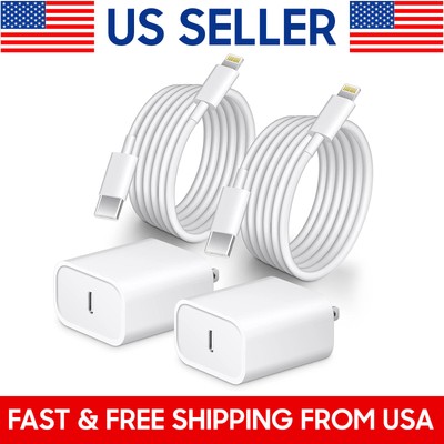 2 Pack OEM USB-C Fast Charger For iPhone 14 13 12 11 Pro Max XS XR Type C Cable