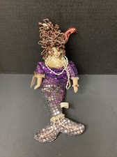 Wayne Kleski Katherine's Collection Mermaid Doll 18" Purple Sequin Bean Bag Tags