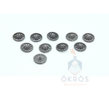 10 pezzi ruote per carrello in legno con raggi Ø = 12 mm, 1:87