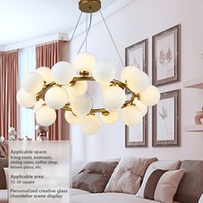 Modern Chandelier Gold Glass Globe Pendant Lamp Mid Century Ceiling Light Decor