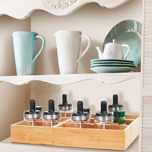 Schubladen Organizer Set Bambus Holz Aufbewahrungsboxen Eimer poliert stabil nachhaltig - Bild 6 von 25
