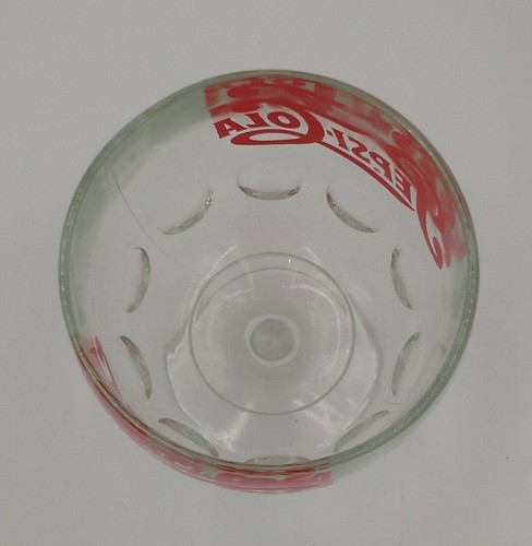Vintage Clear Glass Pepsi Cola Thumbprint Pedestal Footed Goblet 6" Tall - Picture 3 of 3