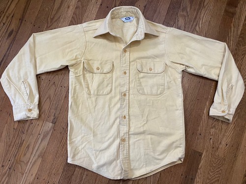 1970s Mr Leggs CHAMOIS work Shirt.light Yellow.small/made USA