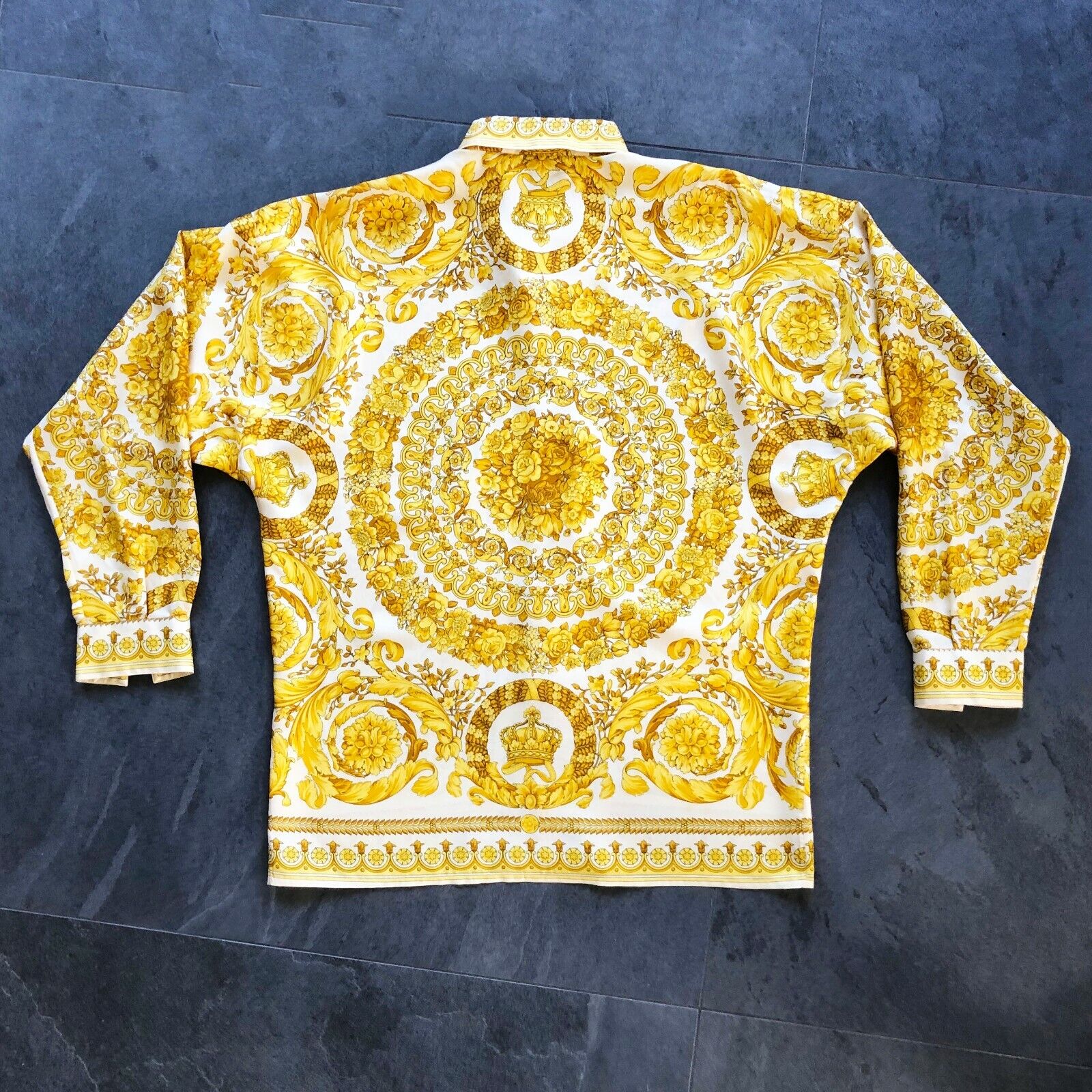 GIANNI VERSACE ivory & gold silk shirt Baroque pr… - image 12