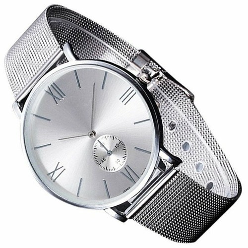 Damen Armbanduhr Silber Luxus Elegant Klassisch Quarz Trenduhr Analog Damenuhr