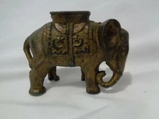 Orig AC Williams Cast Iron Elephant with Howdah Coin Still Bank 1910-30s Small