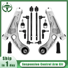 12Pcs Front Lower Control Arm w/Ball Joint Tie Rod For 2014-2018 Jeep Cherokee