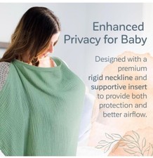 Muslin Nursing Cover for Travel Baby Breastfeeding, Muslin Cotton Privacy Beige