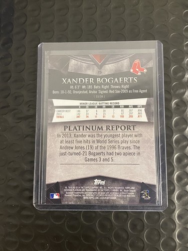 XANDER BOGAERTS 2014 Bowman Platinum Gold Rookie Card (RC) #75 - Picture 2 of 2