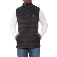 $149 Spyder Men's M Level Up Puffer Vest Insulated Black Full Zip Size M, NWT