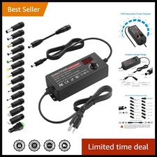 Universal AC/DC Power Supply Adapter: Adjustable Voltage, 14 Tips Included