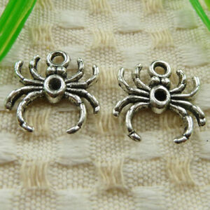 Free 100Pcs Tibetan Silver Spider Pendant For Bracelet Jewelry Making 17x17mm