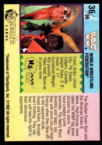 WWF WWE Merlin 1992 Part 1 (Black) Wrestling Trading Cards (summerSlam) Pick One - Picture 71 of 189