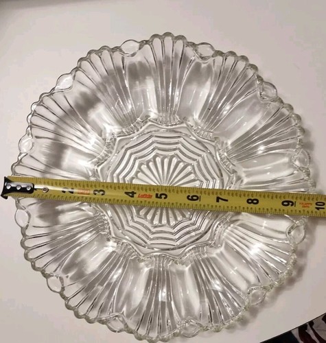 Vintage Anchor Hocking Glass 896 Clear Deviled Egg Server Tray 10" - Picture 2 of 8
