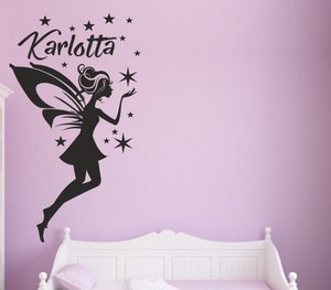 Wandtattoo Wandaufkleber Aufkleber Kinder Fairy Fee Elfe Flugel Engel Namen 26 Ebay