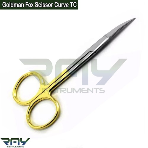 Dental Surgical Goldman Fox Scissors Curved TC Tissue Dissection Suture Shears - Picture 4 of 4