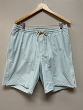 Quiksilver Waterman The Deck Volley 18 Swim Trunks Teal Striped Size Medium #MLV
