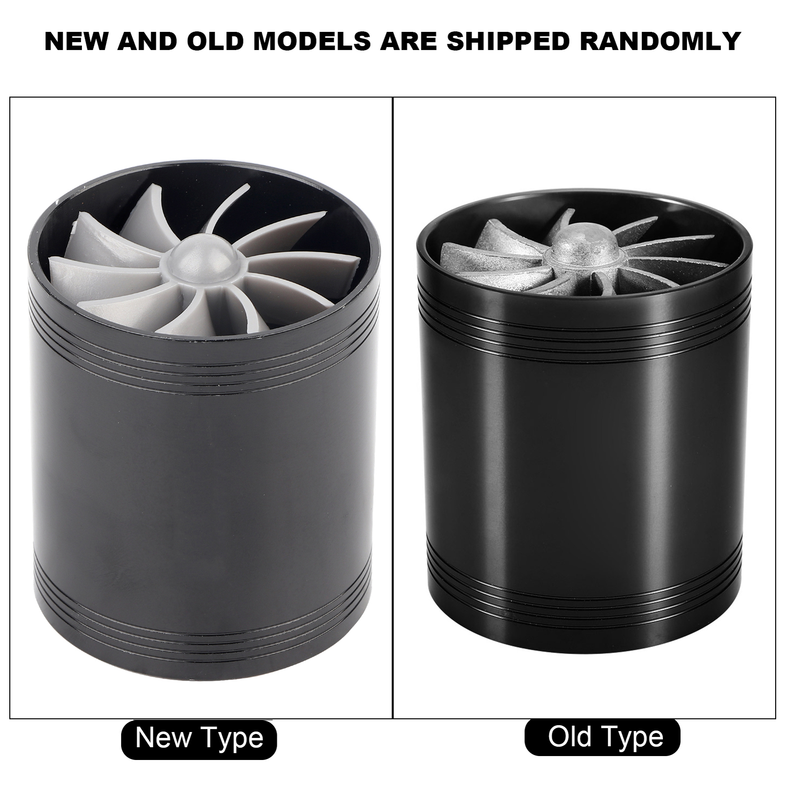 (black)Air Intake Turbo Fan Turbine Turbonator Dual Fan Intake