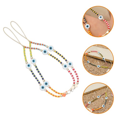 2 szt. Łańcuszek na telefon komórkowy Evil Eye Charm Strap Smycz Koralik do komórki - Zdjęcie 12 z 12