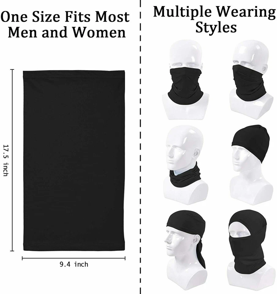 Polaina de cuello multiuso protección UV máscara facial bufanda transpirable bandana pasamontañas Foto 4 de 4