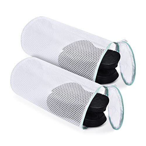 Shoe Washing Bag 7 x 15 Inch Sneaker Mesh Laundry Bag with Zipper 2 Pack Shoe...