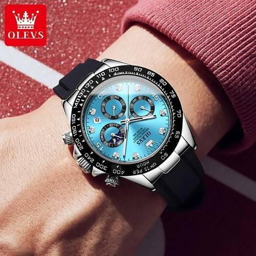 OLEVS Mens Watches Luxury Waterproof Quartz Chronograph Watch Calendar Watch Men - Picture 5 of 21