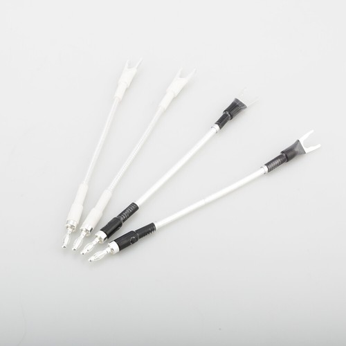 4stk OCC Versilbert Walzdraht Jumper Kabel mit Banana Spade HIFI Brückenkabel - Picture 12 of 13