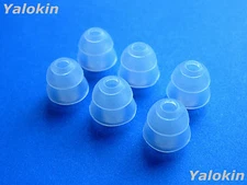 6 Small Clear Double Flange Replacement Adapters Ear-gels for Shure Earphones