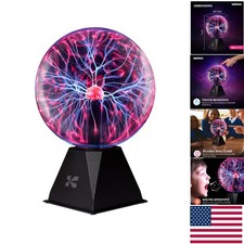 Interactive 7-Inch Plasma Ball Lamp with Sound-Reactive Lightning Effects