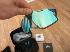 100 Hypercraft Sport Performance Frameless Sunglasses Mirror Blue  Case