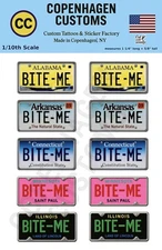 HOBBYWING TRAXXAS AXIAL 1/10th SCALE  BITE ME Hobby RC sticker license plate 