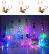 6 Pack Solar Powered Wine Bottle Lights, 20 LED Waterproof Copper Cork Solar Lig