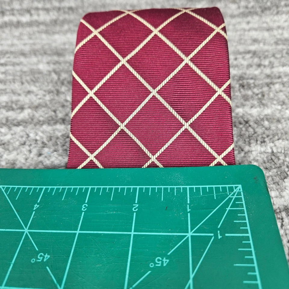 Corbata Charles Tyrwhitt Hombre Borgoña Diamante Patrón Inglaterra Seda Corbata Foto 4 de 4