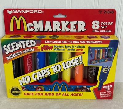 Vintage Mcdonalds McMarkers Set of 8 Scented Watercolor Markers. New Old Stock