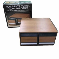 Vtg Faux Wood Grain 2 Drawer 40 CD 120 Floppy...