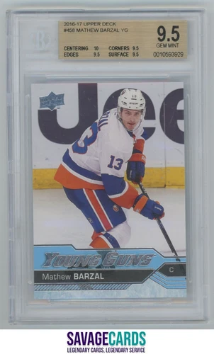 2016-17 Upper Deck Young Guns Mathew Barzal BGS 9.5 #458 New York Islanders