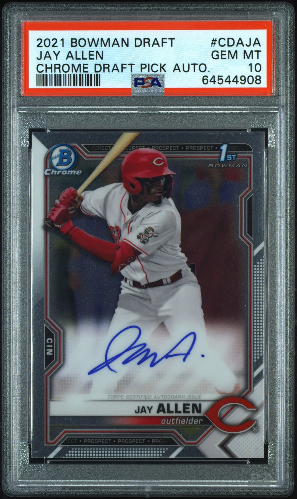 2021 Bowman Draft Chrome Draft Pick Autographs Jay Allen Autograph #CDAJA PSA 10