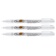 Thornton's Art Supply Oil-Based Paint Marker, Fine Point, White Ink, 3 Count