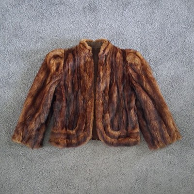 Rich Mahogany Mink Fur Stole Capelet Jacket Vintage 50s/60s