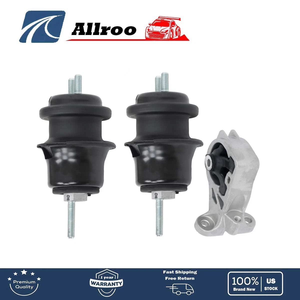 3-Piece Engine Motor Mount Set For 2010-2012 Subaru Legacy & Outback 2.5L Auto – Front, Left & Right
