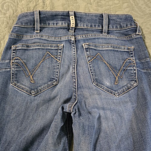 Ariat REAL Perfect Rise Abby Straight Jeans Damen 29L Mackenzie Blue Stretch - Bild 8 von 10