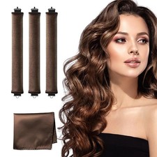 Heatless Curls Overnight,Heatless Curler Hair 3 Count Pack of 1 , Brown