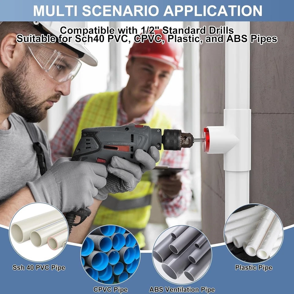 9pc PVC Pipe Fitting Reamer Kit, ½–4” Sizes, Fits Drill, ABS SCH40 Compatible - Image 4 of 4