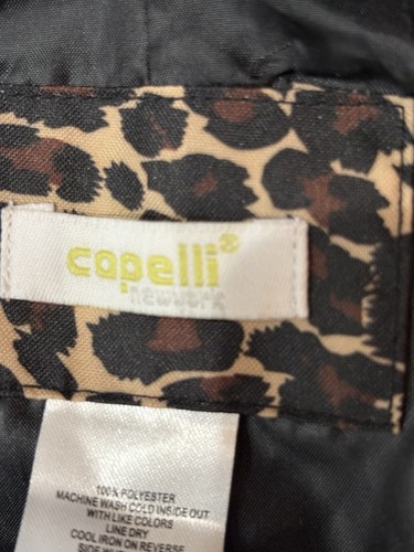 Capelli New York Women's 100% Polyester Leopard Print Rain Jacket, Size S - Picture 5 of 6