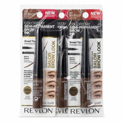 Revlon ColorStay 5-in-1 Semi-Permanent Brow Ink with Spoolie Brush Waterproof 3X