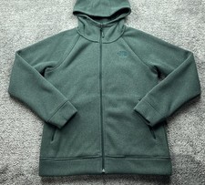 The North Face Hoodie Womens Medium Green Full Zip Fleece Lined Pockets