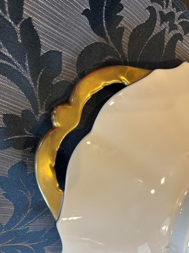 Lenox ovale Platte mit Griff, verziert mit 24K Gold, 17 Zoll x 12,2 Zoll gebraucht Japan - Bild 5 von 10