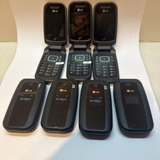 Lot Of 7 LG 440G - 440GB - Black TracFone GSM Basic Camera Flip Cell Phone