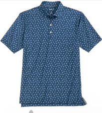 Johnnie-O Titus Performance Short Sleeve Signature Logo Polo Shirt In Blue Lake