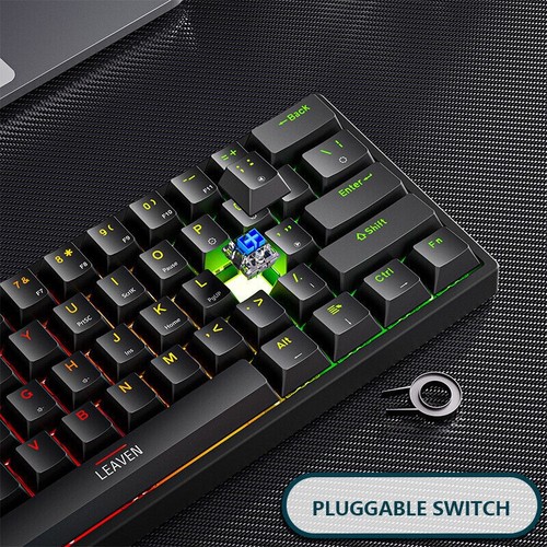 Mini Gaming Mechanical Keyboard 61 Keys RGB Hotswap Wired Keyboard PBT Keyca _r1 - Photo 3/18